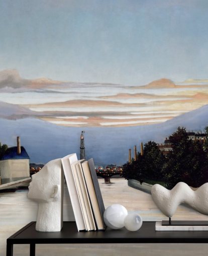 kunsttapet vægmaleri kaldet Eiffeltårnet af Henri Rousseau til soveværelser og stuer kunsttapet vægmaleri kaldet Eiffeltårnet af Henri Rousseau til soveværelser og stuer