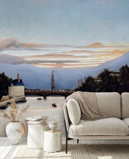 fine art wallpaper mural called The Eiffel Tower by Henri Rousseau for bedrooms and living rooms fine art wallpaper mural called The Eiffel Tower by Henri Rousseau for bedrooms and living rooms