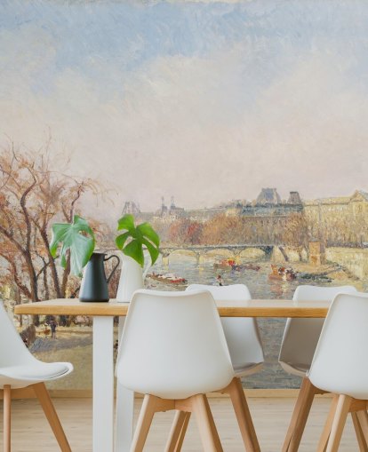 carta da parati fine art chiamata The Louvre, Morning, Sunlight di Camille Pissarro per camere da letto, salotti e sale da pranzo carta da parati fine art chiamata The Louvre, Morning, Sunlight di Camille Pissarro per camere da letto, salotti e sale da pranzo