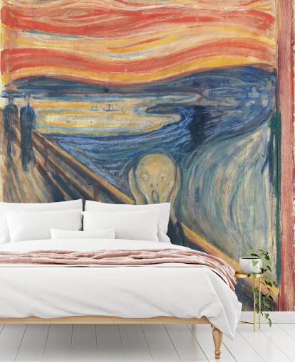 papier peint mural d'art intitulé The Scream d'Edvard Munch pour les chambres et les salons