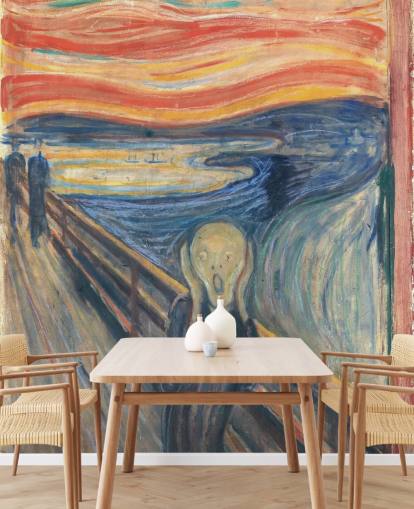 fine art wallpaper mural called The Scream by Edvard Munch for bedrooms and living rooms