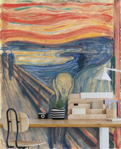 carta da parati fine art chiamata The Scream di Edvard Munch per camere da letto e salotti