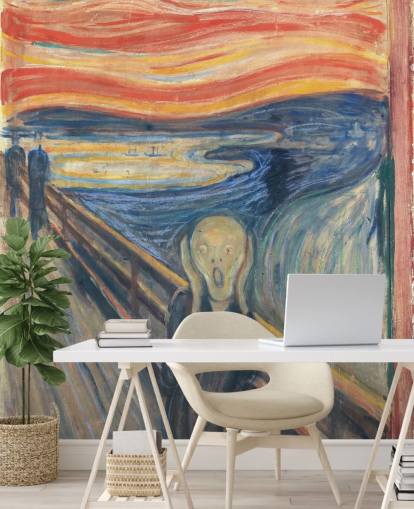 papier peint mural d'art intitulé The Scream d'Edvard Munch pour les chambres et les salons