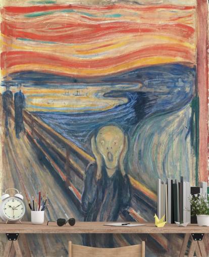 mural de papel de parede de belas artes chamado The Scream de Edvard Munch para quartos e salas de estar