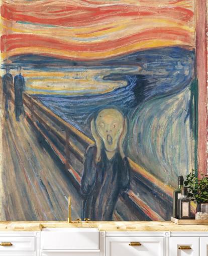papier peint mural d'art intitulé The Scream d'Edvard Munch pour les chambres et les salons