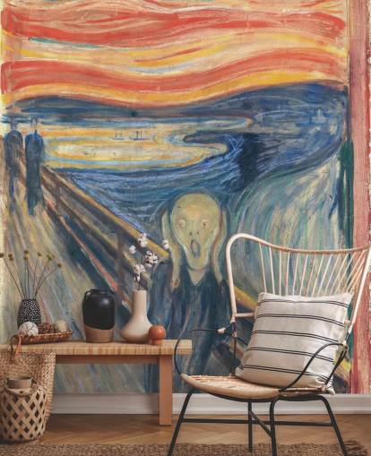 carta da parati fine art chiamata The Scream di Edvard Munch per camere da letto e salotti