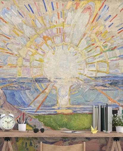 papier peint mural d'art intitulé The Sun d'Edvard Munch pour les cuisines, les salons et les chambres papier peint mural d'art intitulé The Sun d'Edvard Munch pour les cuisines, les salons et les chambres