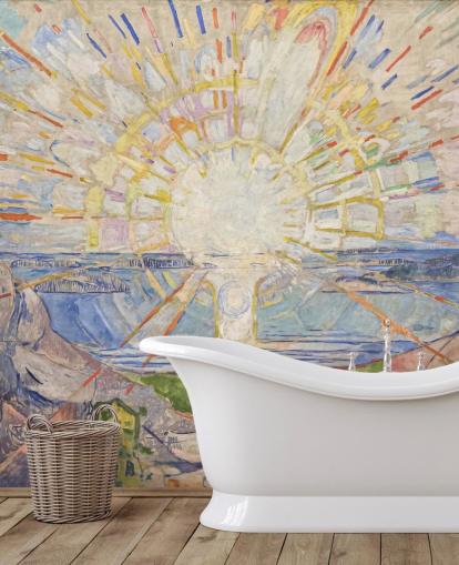 kunsttapet veggmaleri kalt The Sun av Edvard Munch for kjøkken, stuer og soverom kunsttapet veggmaleri kalt The Sun av Edvard Munch for kjøkken, stuer og soverom