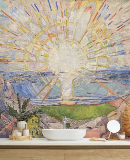 carta da parati fine art chiamata The Sun di Edvard Munch per cucine, salotti e camere da letto carta da parati fine art chiamata The Sun di Edvard Munch per cucine, salotti e camere da letto