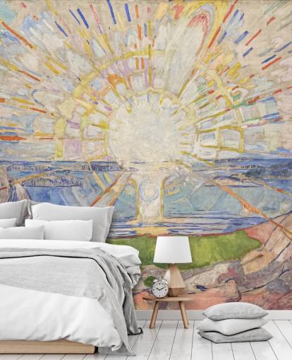 mural de papel de parede de belas artes chamado The Sun de Edvard Munch para cozinhas, salas de estar e quartos mural de papel de parede de belas artes chamado The Sun de Edvard Munch para cozinhas, salas de estar e quartos