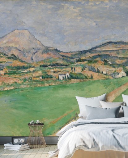 mural de papel pintado de bellas artes llamado Toward Mont Sainte-Victoire de Paul Cezanne para dormitorios y salones mural de papel pintado de bellas artes llamado Toward Mont Sainte-Victoire de Paul Cezanne para dormitorios y salones