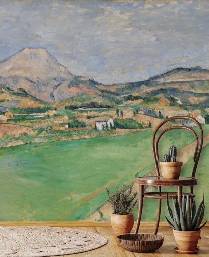 Kunsttapete mit dem Titel Toward Mont Sainte-Victoire von Paul Cezanne für Schlafzimmer und Lounges Kunsttapete mit dem Titel Toward Mont Sainte-Victoire von Paul Cezanne für Schlafzimmer und Lounges