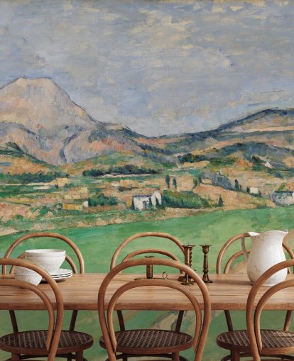 mural de papel pintado de bellas artes llamado Toward Mont Sainte-Victoire de Paul Cezanne para dormitorios y salones