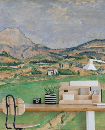 mural de papel pintado de bellas artes llamado Toward Mont Sainte-Victoire de Paul Cezanne para dormitorios y salones
