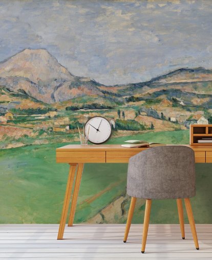konsttapet väggmålning kallad Mot Mont Sainte-Victoire av Paul Cezanne för sovrum och lounger konsttapet väggmålning kallad Mot Mont Sainte-Victoire av Paul Cezanne för sovrum och lounger