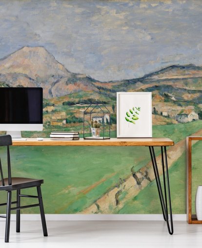 mural de papel de parede de belas artes chamado Toward Mont Sainte-Victoire de Paul Cezanne para quartos e salões mural de papel de parede de belas artes chamado Toward Mont Sainte-Victoire de Paul Cezanne para quartos e salões
