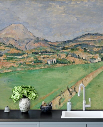 carta da parati fine art chiamata Toward Mont Sainte-Victoire di Paul Cezanne per camere da letto e salotti