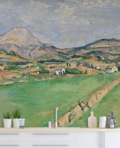 Kunsttapete mit dem Titel Toward Mont Sainte-Victoire von Paul Cezanne für Schlafzimmer und Lounges