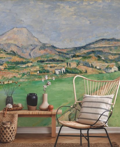 kunsttapet vægmaleri kaldet Toward Mont Sainte-Victoire af Paul Cezanne til soveværelser og lounger kunsttapet vægmaleri kaldet Toward Mont Sainte-Victoire af Paul Cezanne til soveværelser og lounger