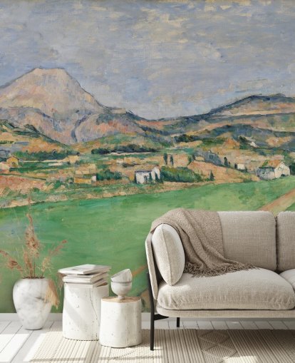 konsttapet väggmålning kallad Mot Mont Sainte-Victoire av Paul Cezanne för sovrum och lounger konsttapet väggmålning kallad Mot Mont Sainte-Victoire av Paul Cezanne för sovrum och lounger