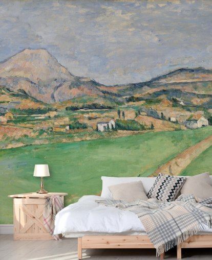 mural de papel pintado de bellas artes llamado Toward Mont Sainte-Victoire de Paul Cezanne para dormitorios y salones mural de papel pintado de bellas artes llamado Toward Mont Sainte-Victoire de Paul Cezanne para dormitorios y salones