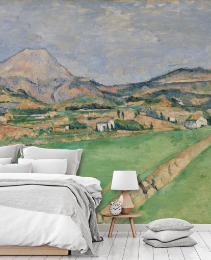 mural de papel pintado de bellas artes llamado Toward Mont Sainte-Victoire de Paul Cezanne para dormitorios y salones mural de papel pintado de bellas artes llamado Toward Mont Sainte-Victoire de Paul Cezanne para dormitorios y salones