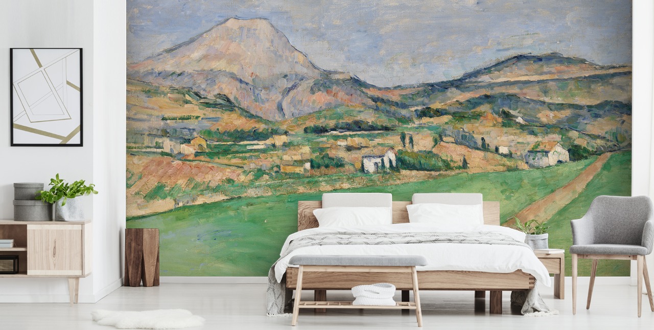 kunsttapet vægmaleri kaldet Toward Mont Sainte-Victoire af Paul Cezanne til soveværelser og lounger