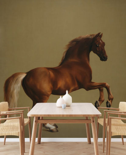 carta da parati fine art chiamata Whistlejacket di George Stubbs per camere da letto e salotti