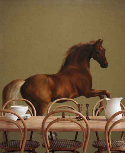 fine art wallpaper mural called Whistlejacket by George Stubbs for bedrooms and living rooms