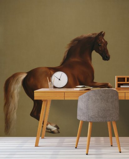 mural de papel pintado de bellas artes llamado Whistlejacket de George Stubbs para dormitorios y salas de estar