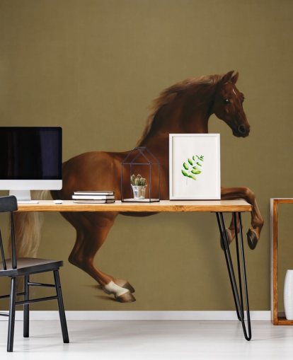 fine art behangmuurschildering genaamd Whistlejacket van George Stubbs voor slaapkamers en woonkamers