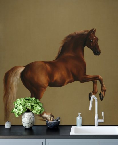mural de papel de parede de belas artes chamado Whistlejacket de George Stubbs para quartos e salas de estar