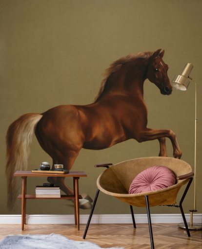 kunsttapet veggmaleri kalt Whistlejacket av George Stubbs for soverom og stuer