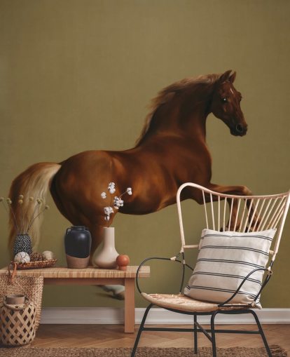 kunsttapet veggmaleri kalt Whistlejacket av George Stubbs for soverom og stuer