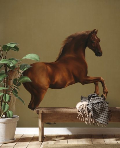 mural de papel de parede de belas artes chamado Whistlejacket de George Stubbs para quartos e salas de estar