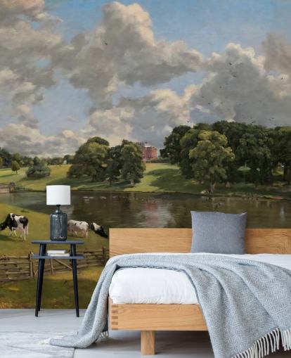 fine art behangmuurschildering genaamd Wivenhoe Park van John Constable voor lounges, eetkamers en slaapkamers