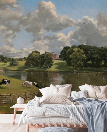fine art wallpaper mural called Wivenhoe Park by John Constable for lounges, dining rooms and bedrooms