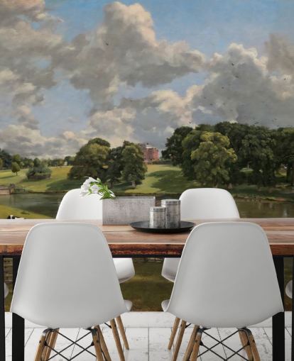 fine art behangmuurschildering genaamd Wivenhoe Park van John Constable voor lounges, eetkamers en slaapkamers