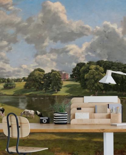mural de papel pintado de bellas artes llamado Wivenhoe Park de John Constable para salones, comedores y dormitorios