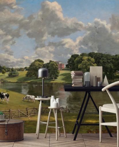 mural de papel de parede de belas artes chamado Wivenhoe Park, de John Constable, para lounges, salas de jantar e quartos