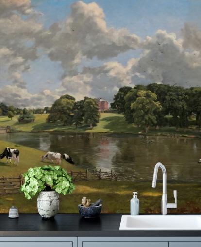 fine art wallpaper mural called Wivenhoe Park by John Constable for lounges, dining rooms and bedrooms