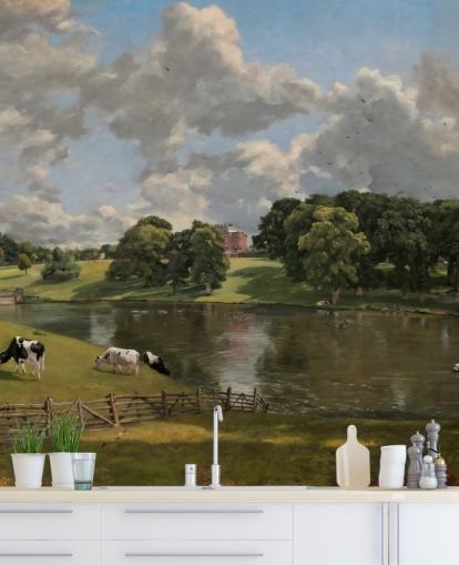 Kunsttapete namens Wivenhoe Park von John Constable für Lounges, Esszimmer und Schlafzimmer Kunsttapete namens Wivenhoe Park von John Constable für Lounges, Esszimmer und Schlafzimmer