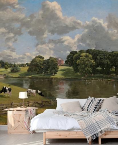 fine art behangmuurschildering genaamd Wivenhoe Park van John Constable voor lounges, eetkamers en slaapkamers fine art behangmuurschildering genaamd Wivenhoe Park van John Constable voor lounges, eetkamers en slaapkamers