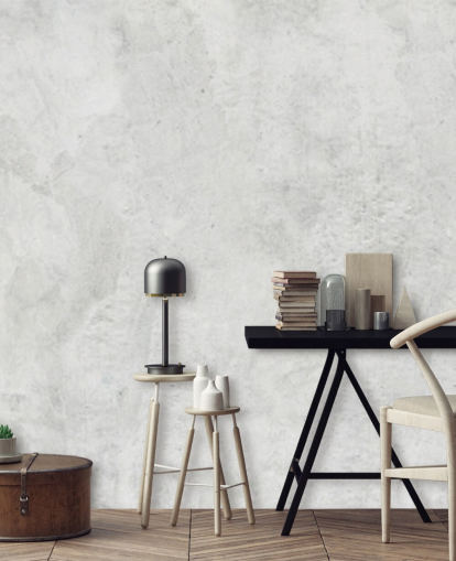 betonityylinen limewash-taustakuvamaalaus nimeltään Limewash makuuhuoneisiin, olohuoneisiin ja keittiöihin