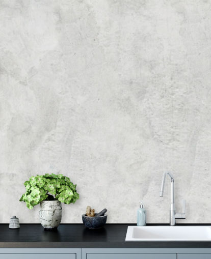 betonityylinen limewash-taustakuvamaalaus nimeltään Limewash makuuhuoneisiin, olohuoneisiin ja keittiöihin