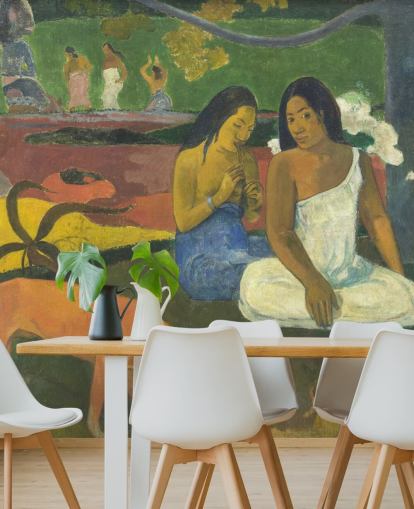 fine art wallpaper mural called Arearea by Paul Gauguin for bedrooms, home offices and living rooms fine art wallpaper mural called Arearea by Paul Gauguin for bedrooms, home offices and living rooms