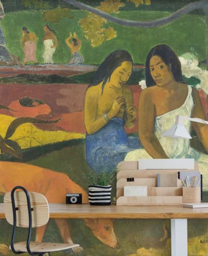 fine art wallpaper mural called Arearea by Paul Gauguin for bedrooms, home offices and living rooms