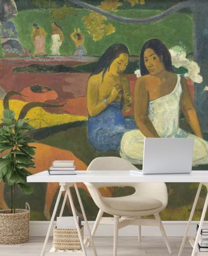 fine art wallpaper mural called Arearea by Paul Gauguin for bedrooms, home offices and living rooms
