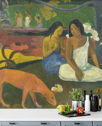 papier peint mural d'art appelé Arearea par Paul Gauguin pour les chambres à coucher, les bureaux à domicile et les salons