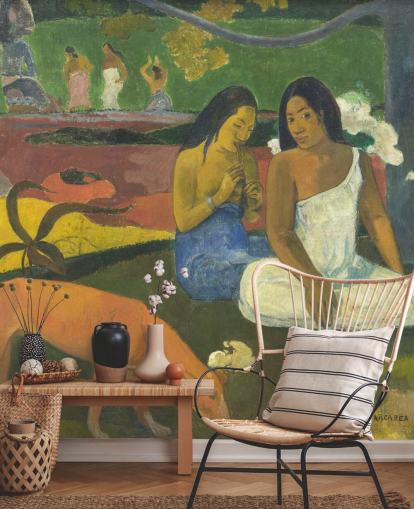 fine art wallpaper mural called Arearea by Paul Gauguin for bedrooms, home offices and living rooms